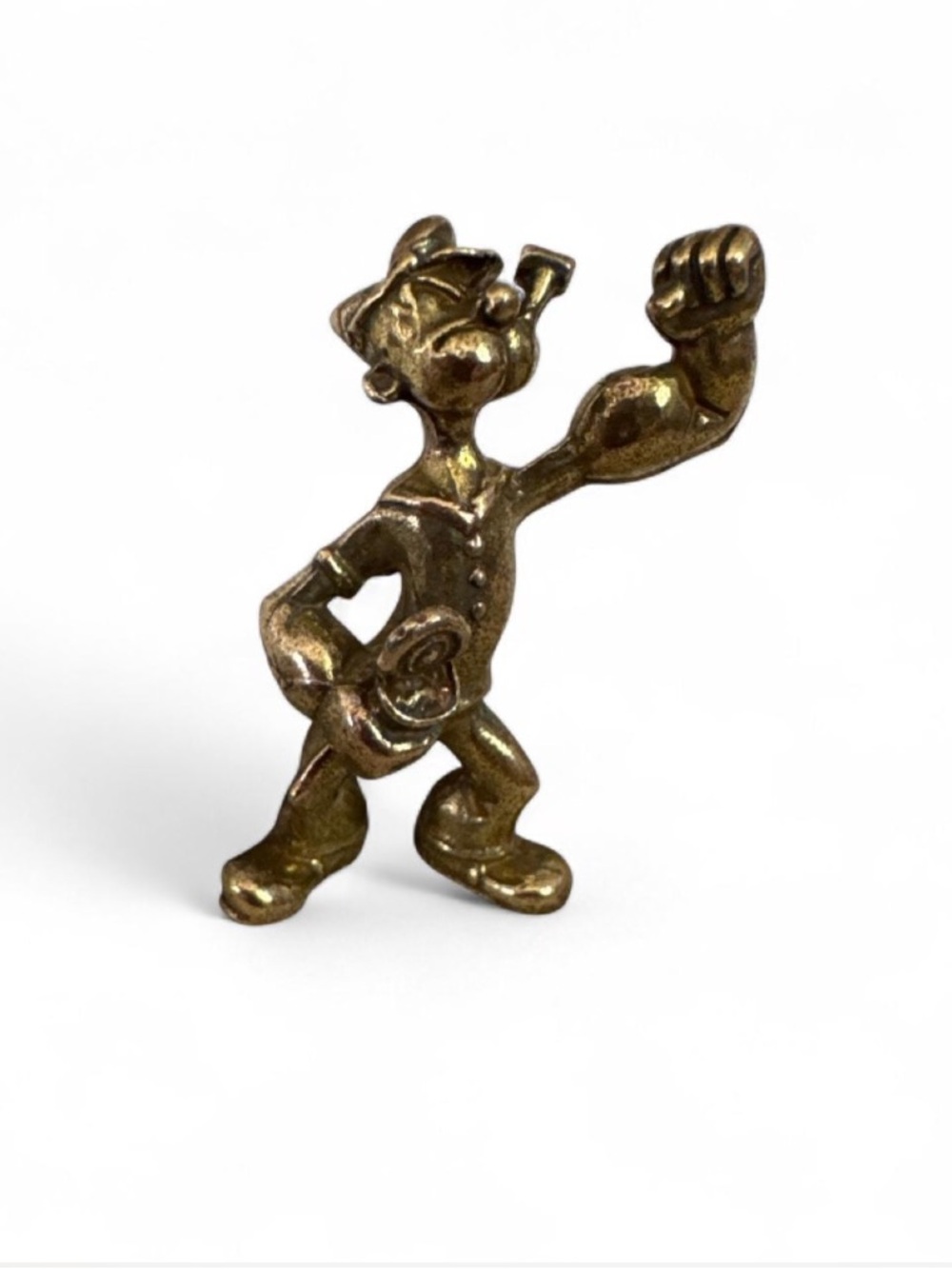 Tiny Mini Popeye Solid Brass Figurine Mini Statue Collectible Decor